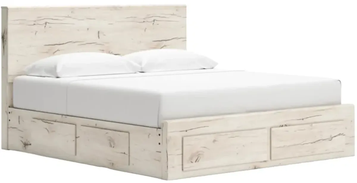 Benchcraft® Lawroy Light Natural King 6-Drawer Storage Panel Bed