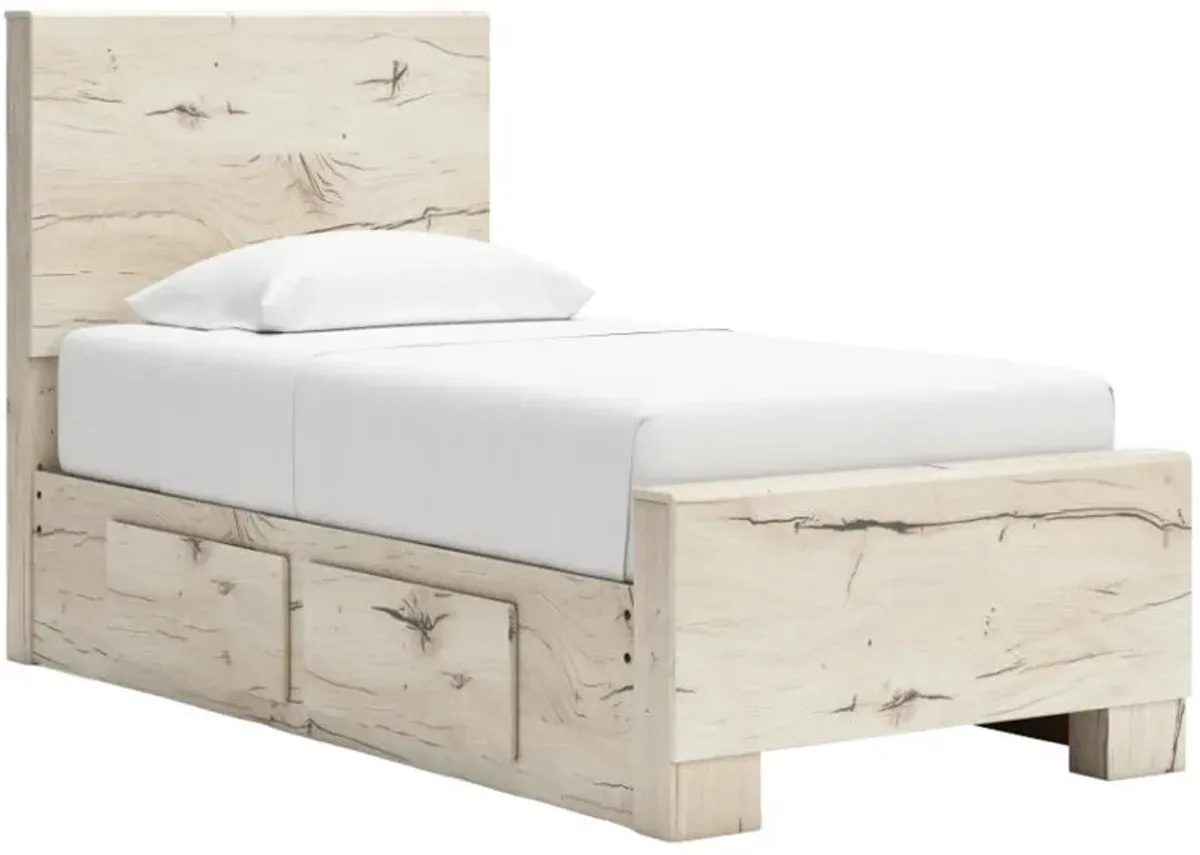 Benchcraft® Lawroy Light Natural Twin Youth Panel Storage Bed