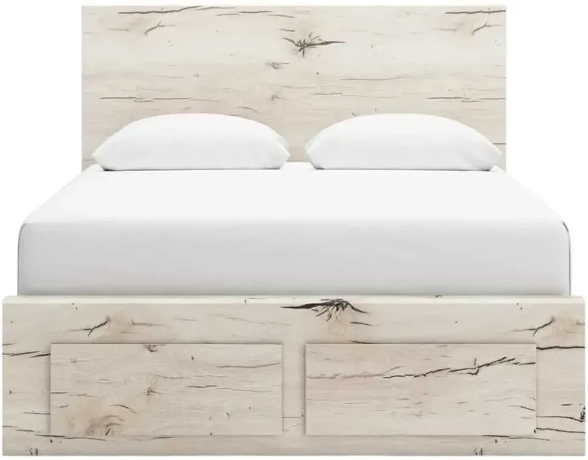 Benchcraft® Lawroy Light Natural Queen Panel Storage Bed