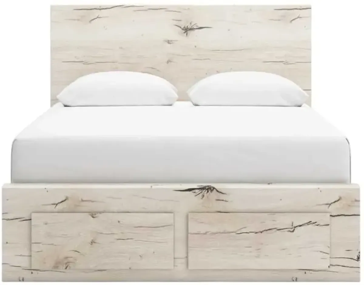 Benchcraft® Lawroy Light Natural 90" Queen Storage Panel Bed