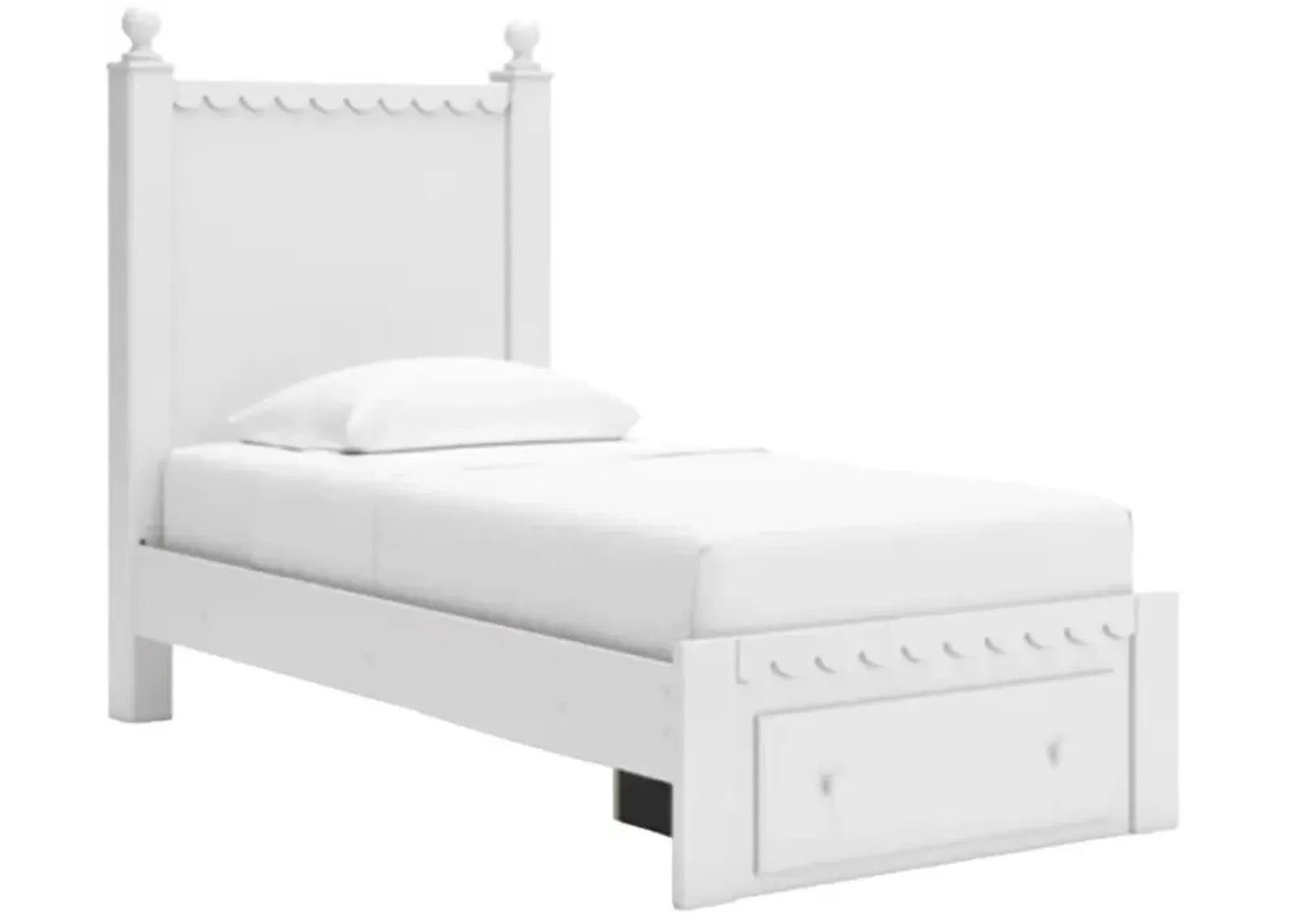 Signature Design by Ashley® Mollviney White Twin Panel Storage Bed