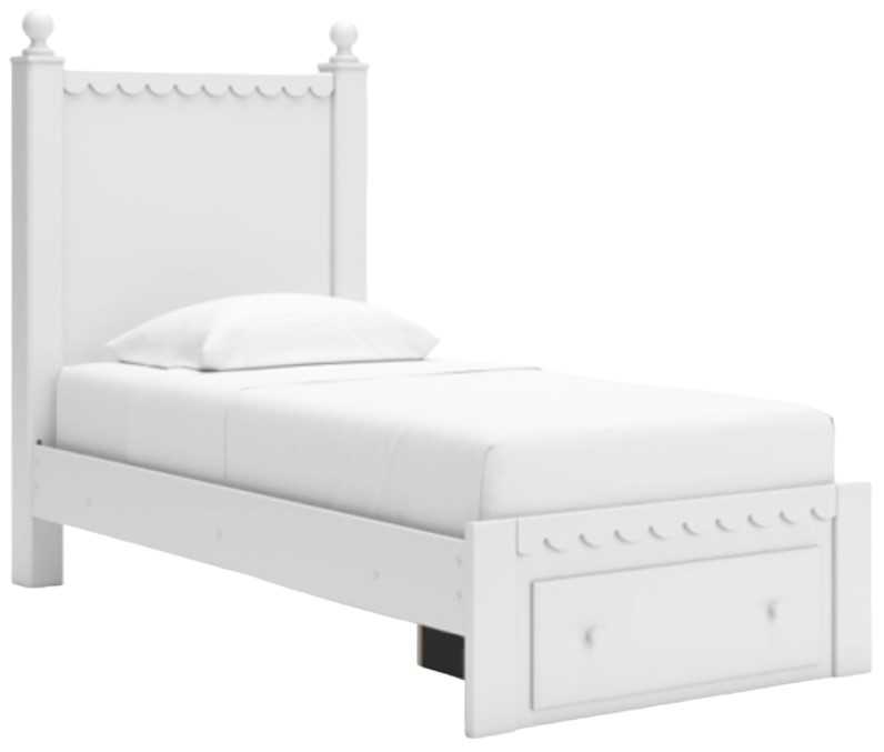 Signature Design by Ashley® Mollviney White Twin Panel Storage Bed