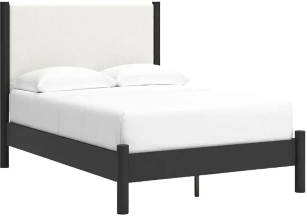 Signature Design by Ashley® Cadmori Black/White Queen Upholstered Panel Bed