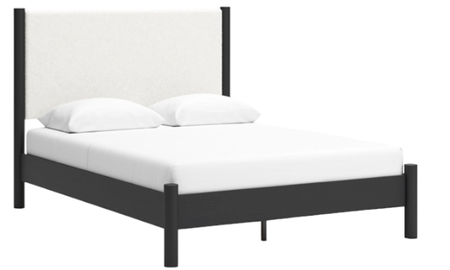 Signature Design by Ashley® Cadmori Black/White Queen Upholstered Panel Bed