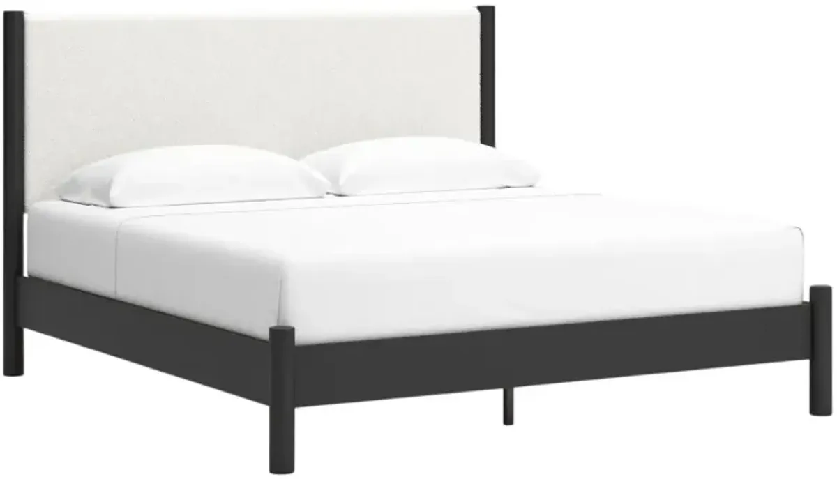 Signature Design by Ashley® Cadmori Black/White King Upholstered Panel Bed