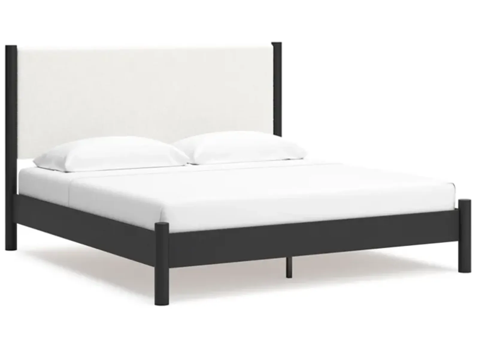 Signature Design by Ashley® Cadmori Black/White King Upholstered Panel Bed