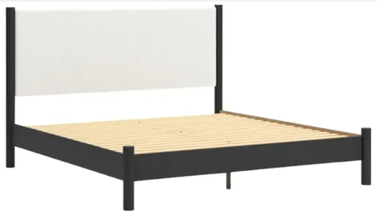 Signature Design by Ashley® Cadmori Black/White King Upholstered Panel Bed