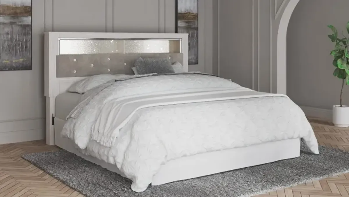 Signature Design by Ashley® Altyra White Queen Upholstered Panel Bookcase Headboard