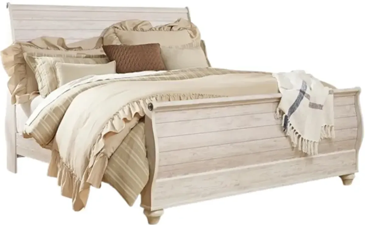Signature Design by Ashley® Willowton Whitewash King Sleigh Bed