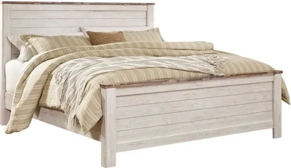 Signature Design by Ashley® Willowton Whitewash Queen Panel Bed