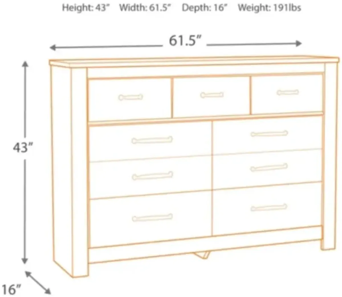 Signature Design by Ashley® Bellaby Whitewash Dresser