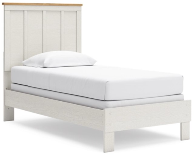 Benchcraft® Linnocreek Warm Brown/White Twin Panel Bed