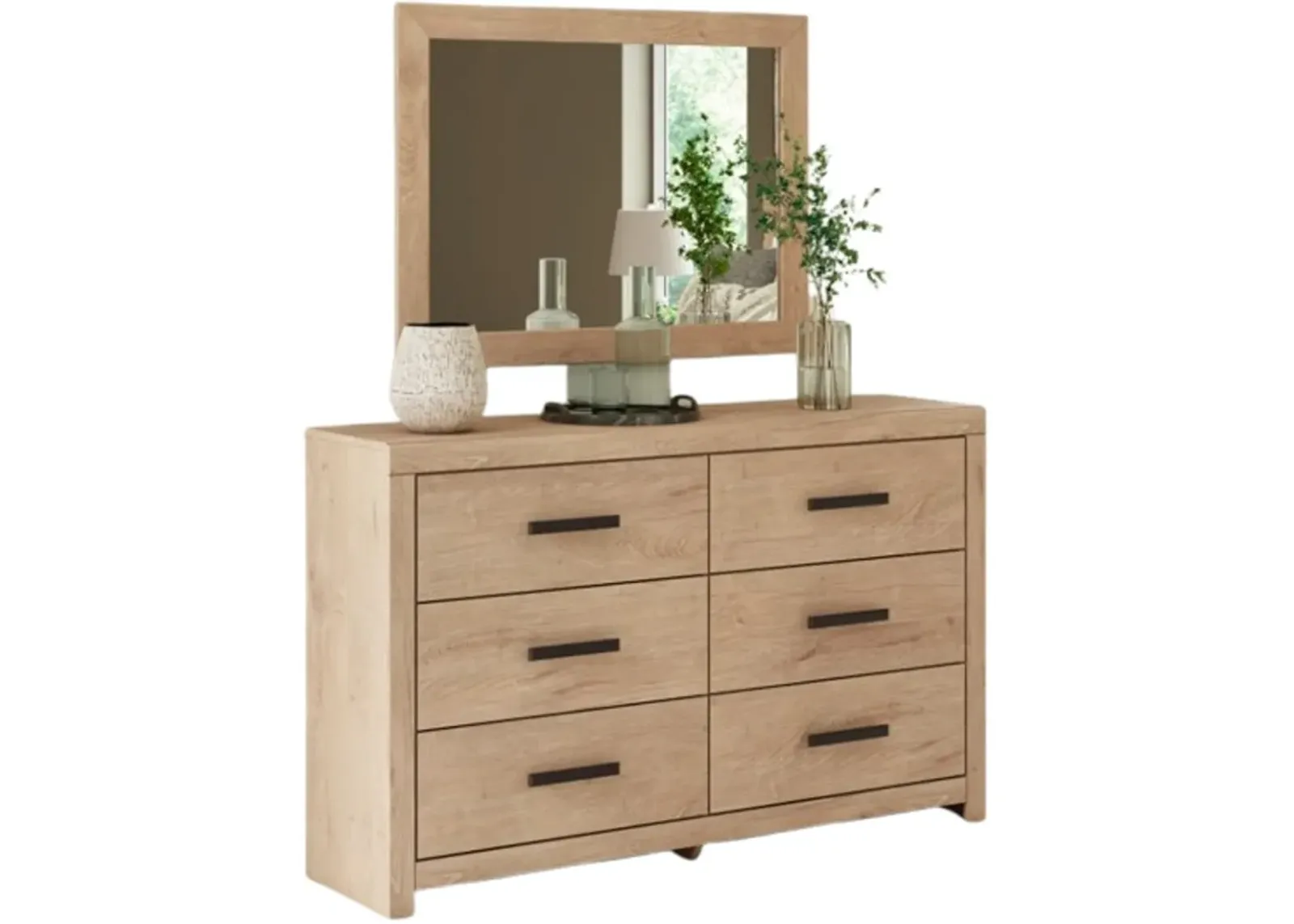 Signature Design by Ashley® Sanginlane Tan Dresser and Mirror