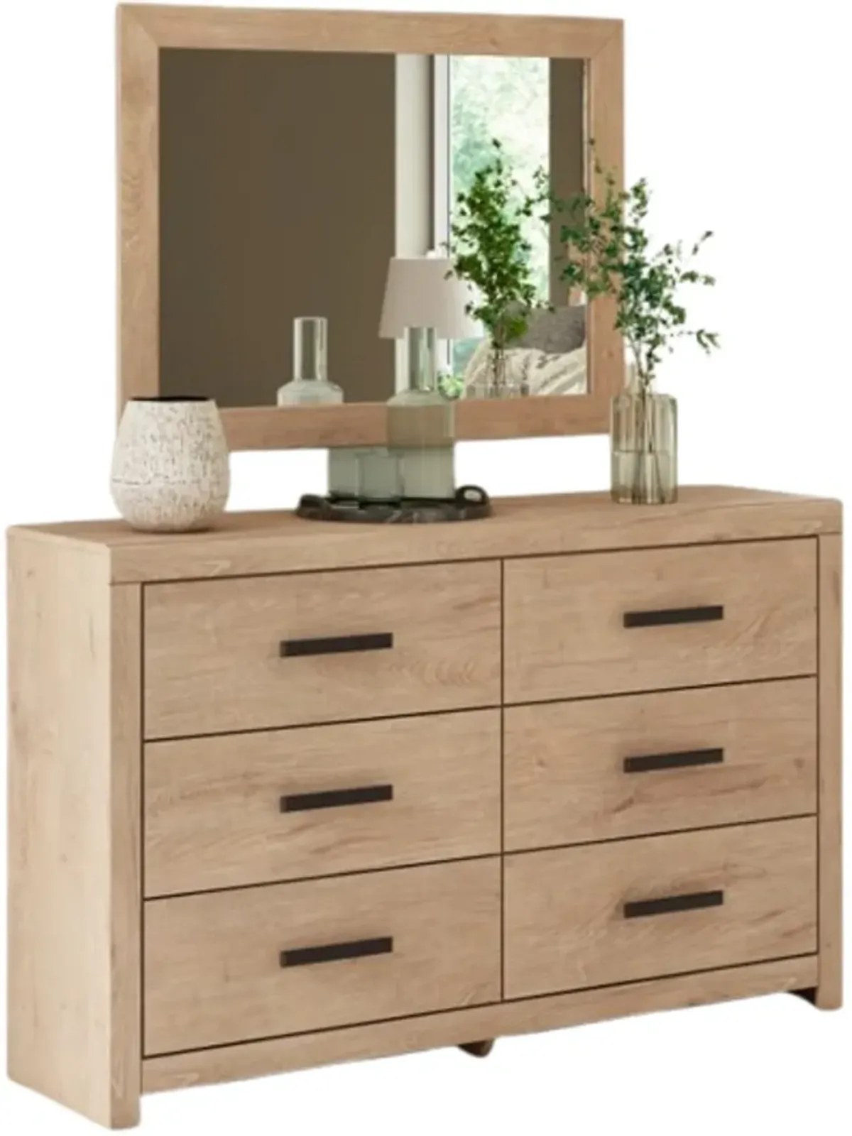 Signature Design by Ashley® Sanginlane Tan Dresser and Mirror