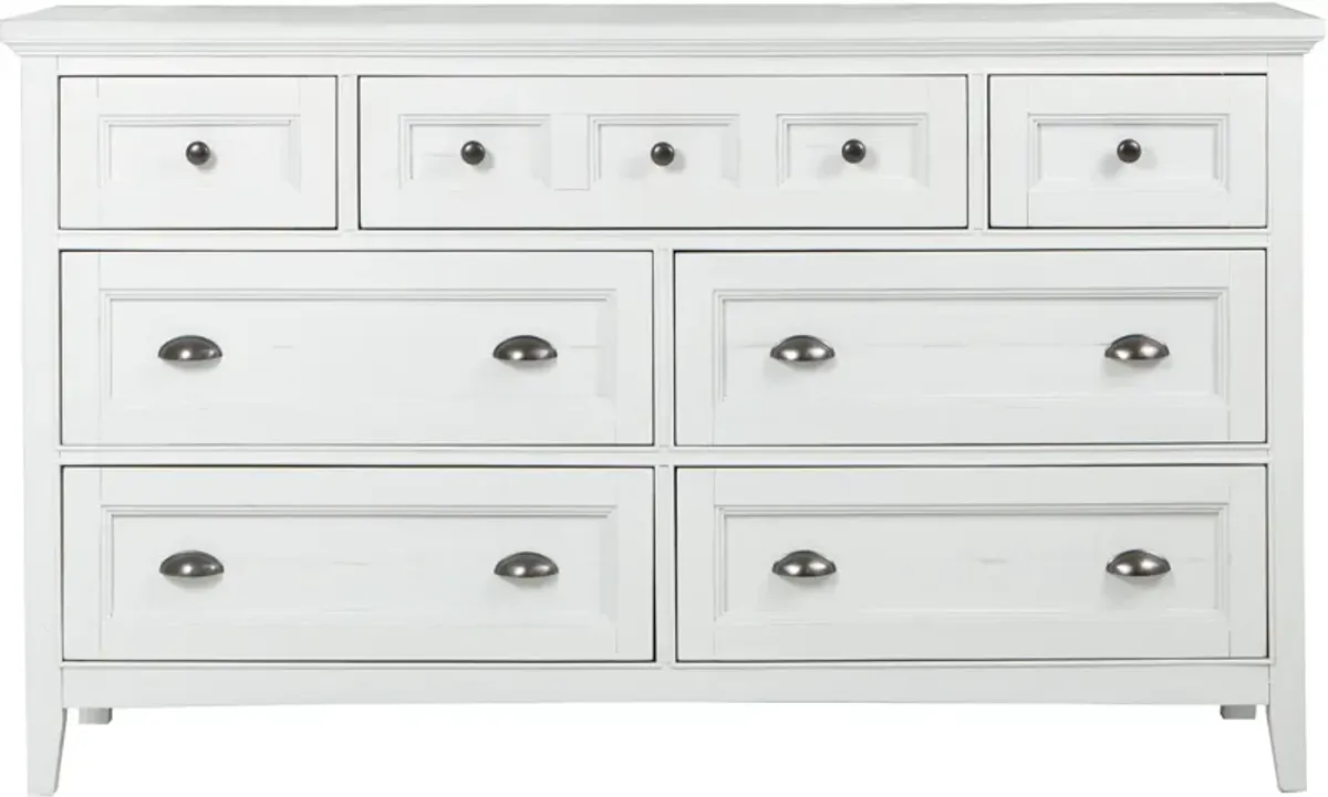 Magnussen Home® Heron Chalk White/Dovetail Grey Cove Drawer Dresser