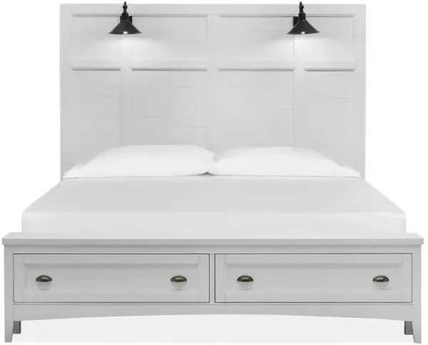 Magnussen Home® Heron Cove Chalk White King Lamp Storage Panel Bed
