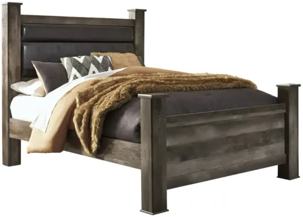 Signature Design by Ashley® Wynnlow Gray Queen Upholstered Poster Bed
