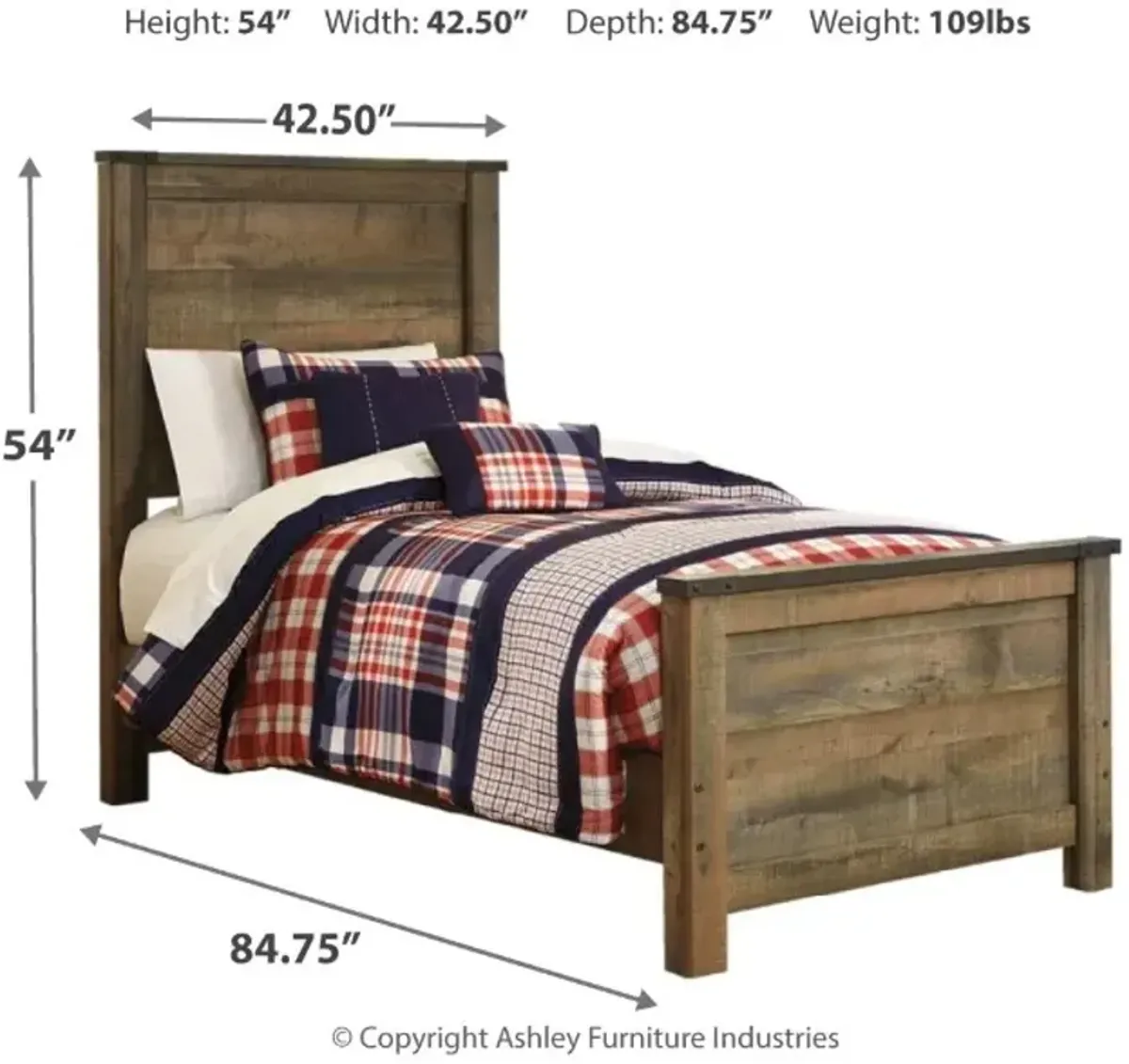Signature Design by Ashley® Trinell Rustic Brown Twin Panel Bed