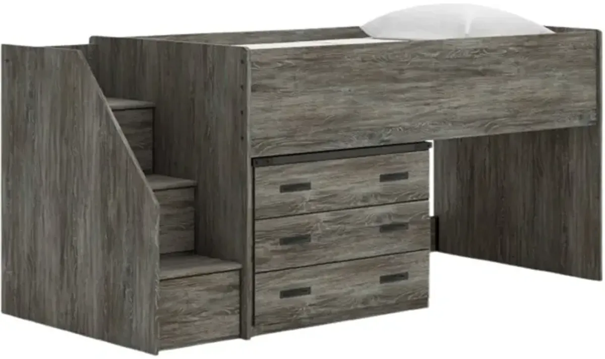 Signature Design by Ashley® Frandern Gray Twin Loft Bed with Drawer Storage