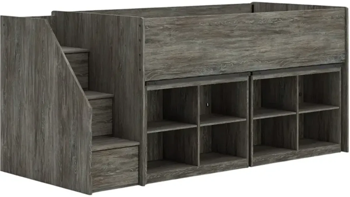 Signature Design by Ashley® Frandern Warm Gray Youth Twin Loft Bed with Bookcase Storage