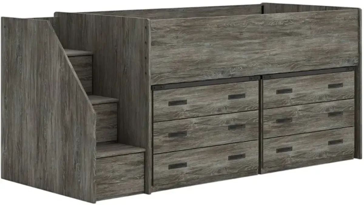 Signature Design by Ashley® Frandern Warm Gray Youth Twin Loft Bed with Drawer Storage