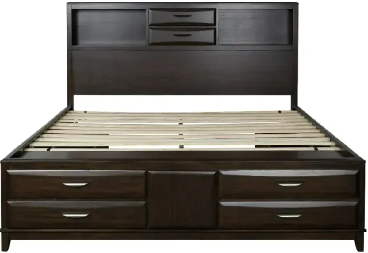 Benchcraft® Vanmore Dark Brown California King Storage Bookcase Bed