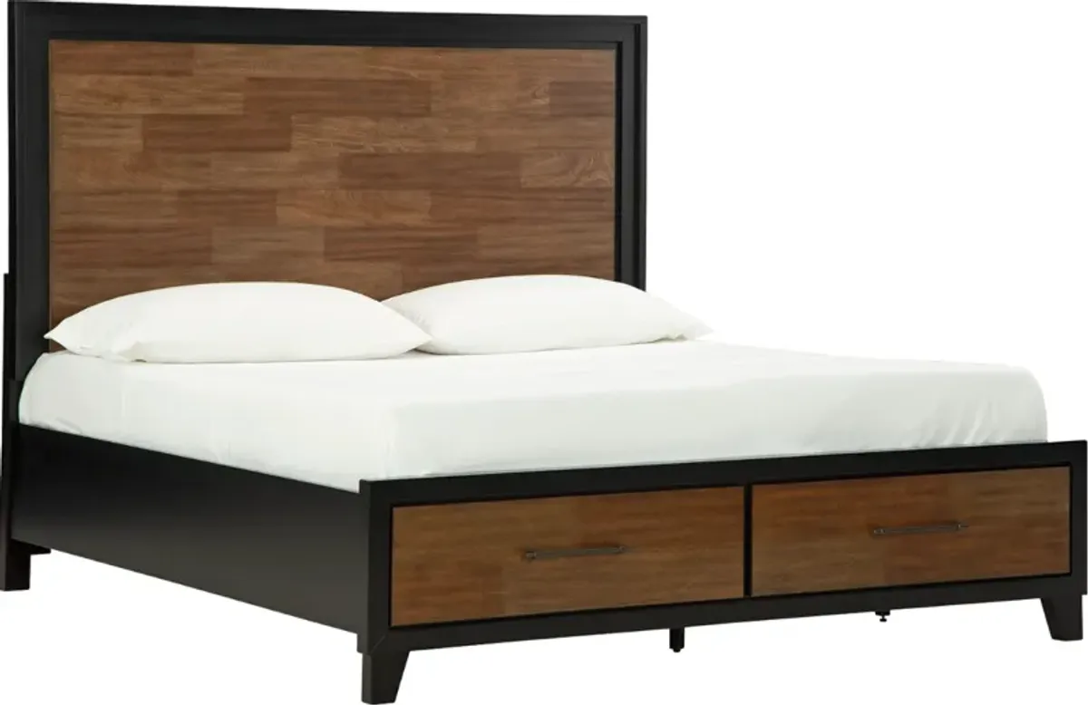 Benchcraft® Kraeburn Brown/Black King Panel Storage Bed