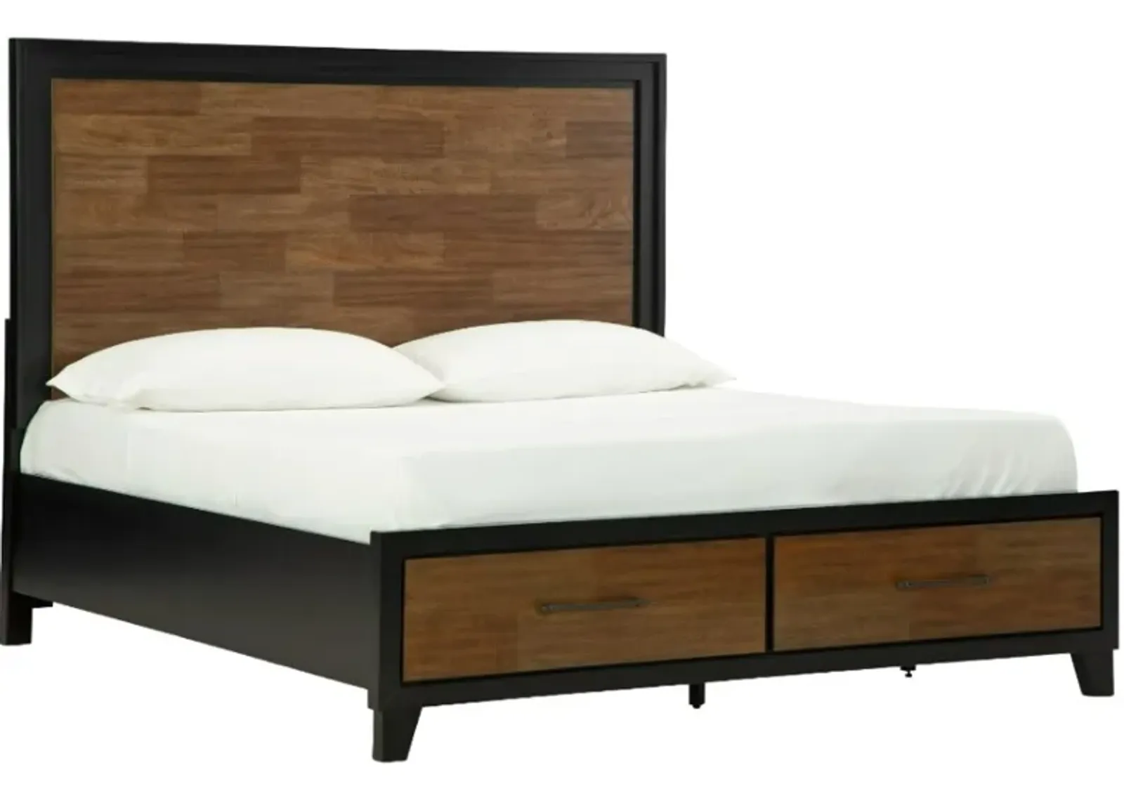 Benchcraft® Kraeburn Black/Brown California King Panel Storage Bed