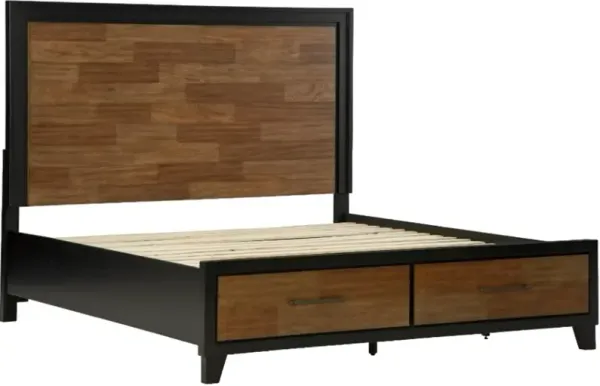 Benchcraft® Kraeburn Black/Brown California King Panel Storage Bed