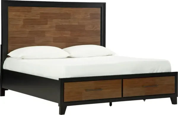 Benchcraft® Kraeburn Black/Brown Queen Storage Panel Bed