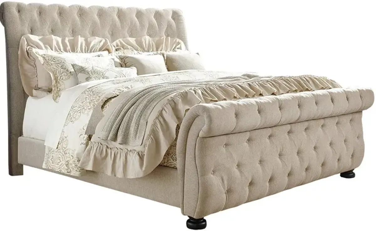 Signature Design by Ashley® Willenburg Linen Queen Upholstered Sleigh Bed