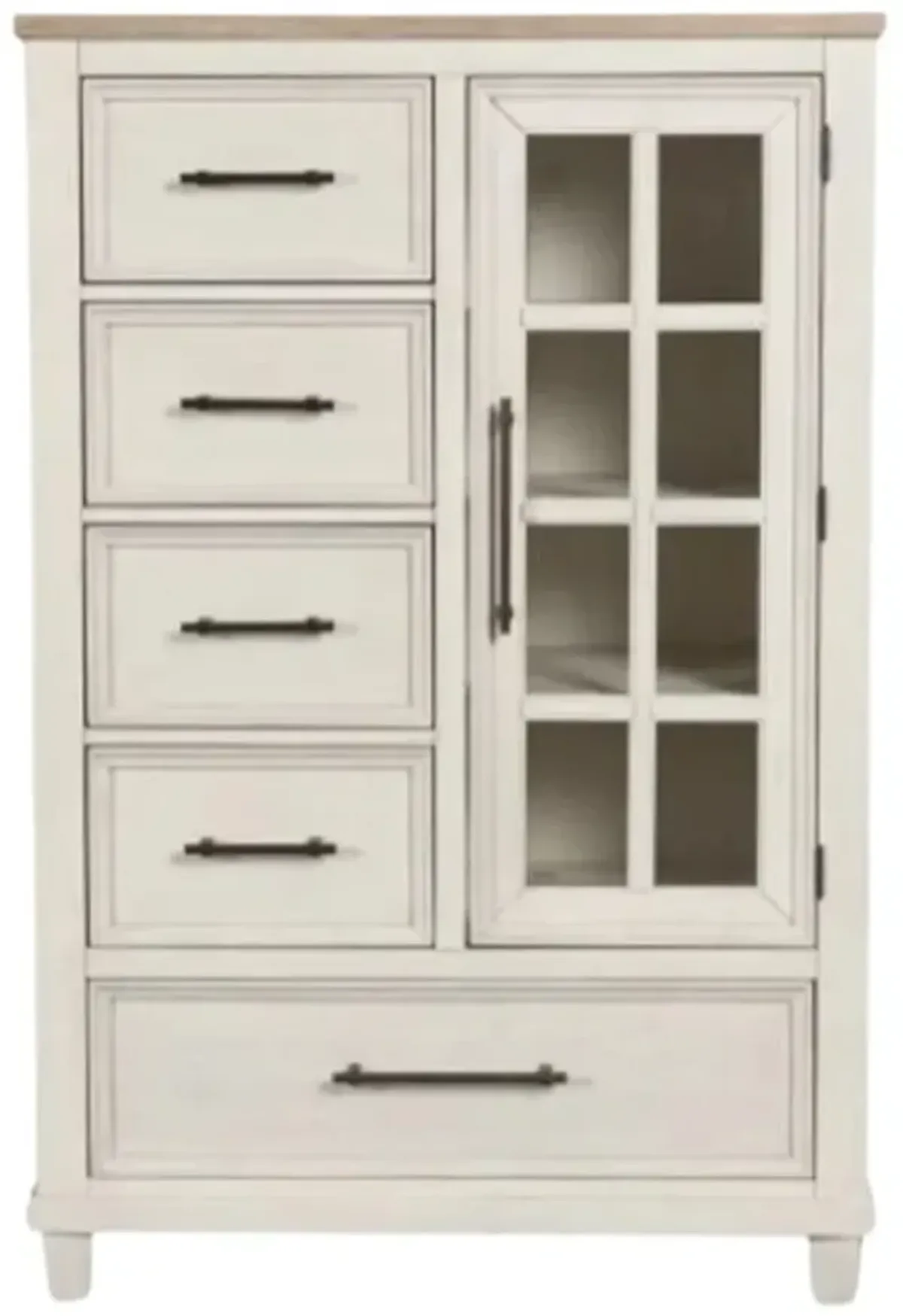 Benchcraft® Shaybrock Antique White/Brown Door Chest
