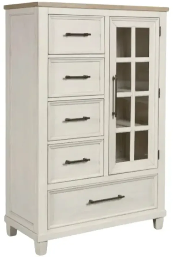 Benchcraft® Shaybrock Antique White/Brown Door Chest