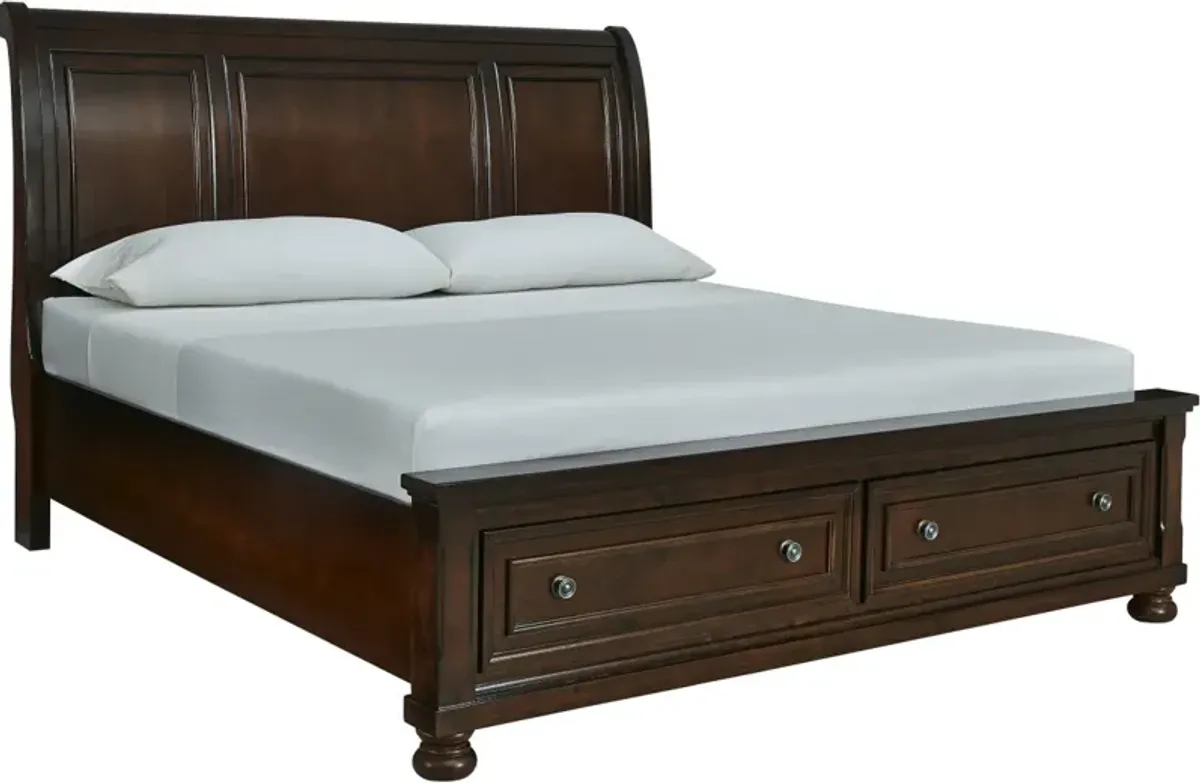 Millennium® by Ashley® Porter Rustic Brown King Sleigh Storage Bed