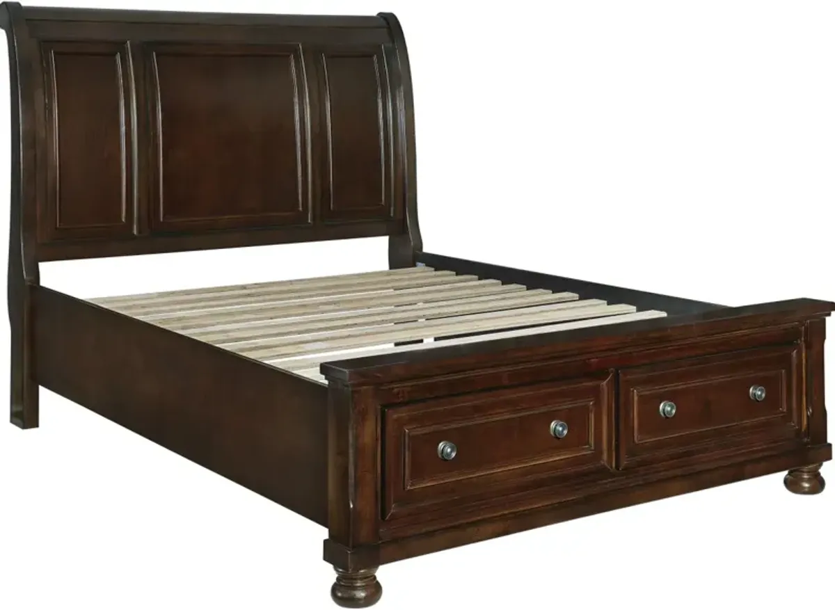 Millennium® by Ashley® Porter Rustic Brown Queen Sleigh Storage Bed