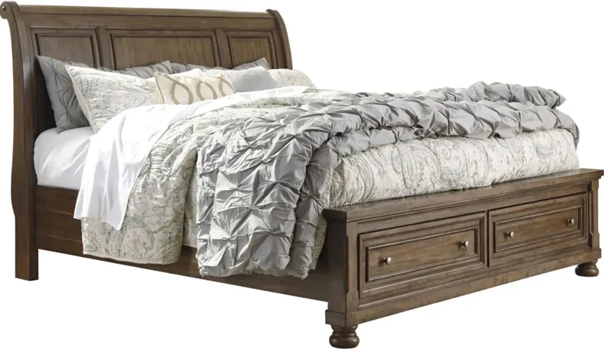 Signature Design by Ashley® Flynnter Medium Brown King Storage Sleigh Bed P57184276