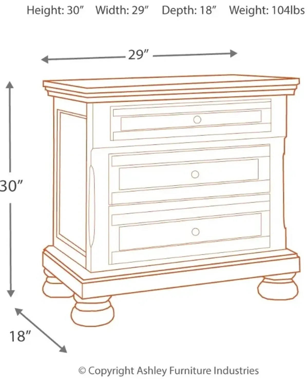 Signature Design by Ashley® Flynnter Medium Brown Nightstand