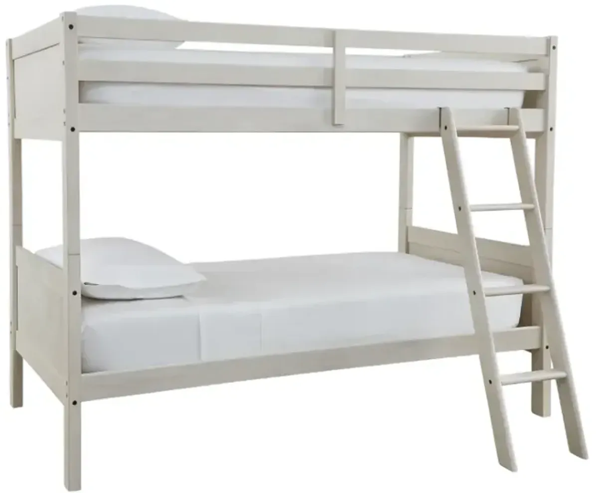 Signature Design by Ashley® Robbinsdale Antique White Youth Twin/Twin Bunk Bed with Ladder