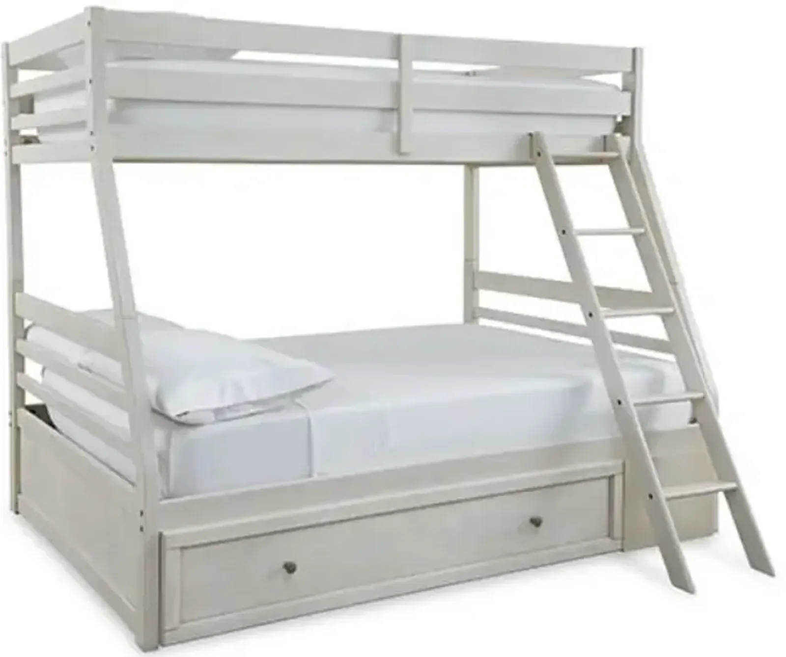 Signature Design by Ashley® Robbinsdale Antique White Twin/Full Bunk Bed with Storage