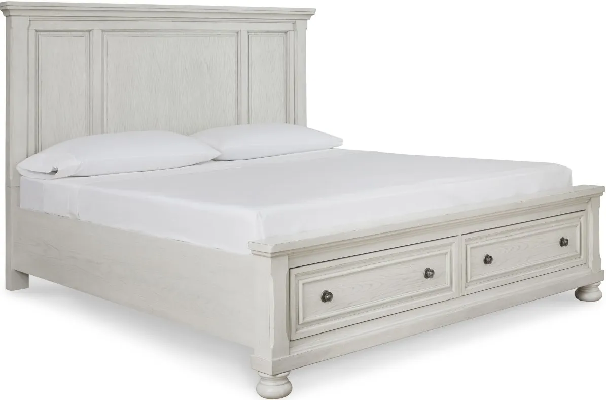 Signature Design by Ashley® Robbinsdale Antique White Queen Panel Storage Bed
