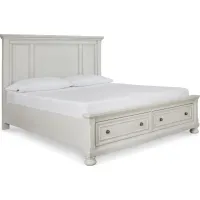 Signature Design by Ashley® Robbinsdale Antique White King Panel Storage Bed