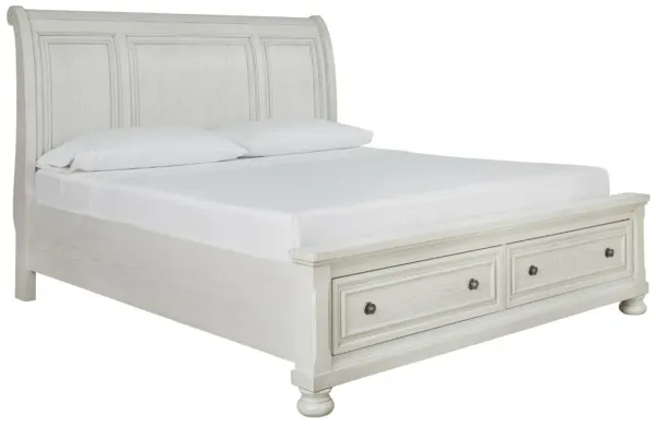 Signature Design by Ashley® Robbinsdale Antique White Queen Sleigh Storage Bed