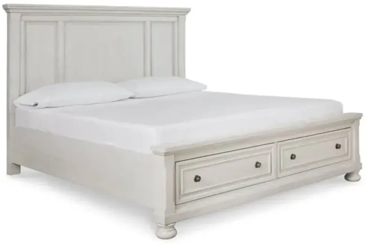 Signature Design by Ashley® Robbinsdale Antique White King Storage Panel Bed