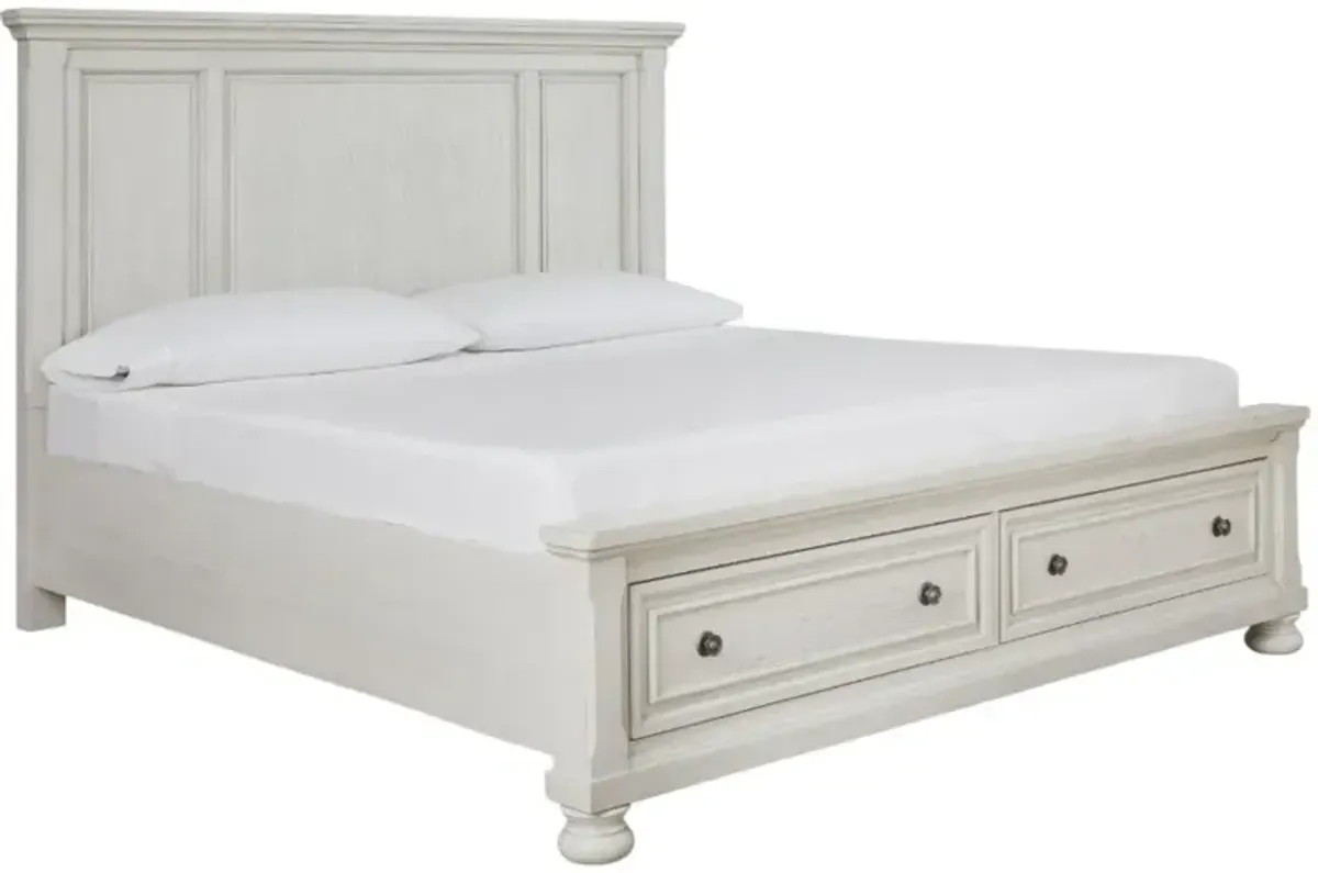Signature Design by Ashley® Robbinsdale Antique White California King Storage Panel Bed