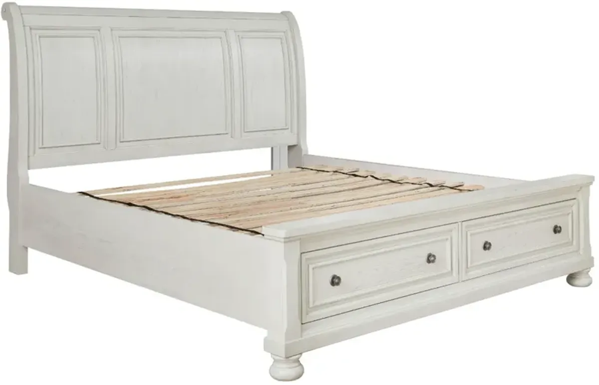 Signature Design by Ashley® Robbinsdale Antique White California King Sleigh Storage Bed