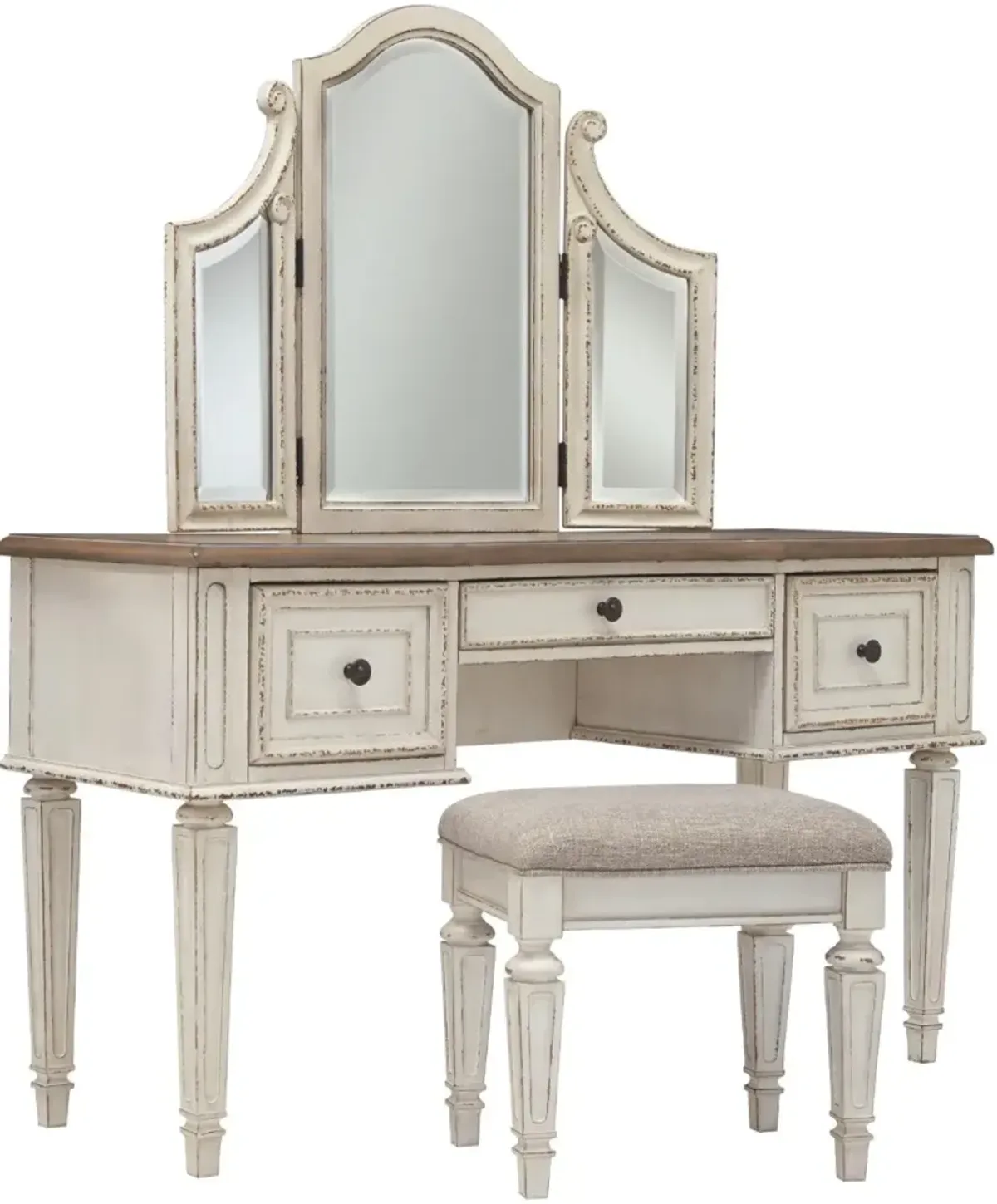 Signature Design by Ashley® Realyn Vanity/Mirror/Stool Set