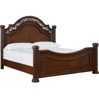 Signature Design by Ashley® Lavinton Cherry Brown King Poster Bed