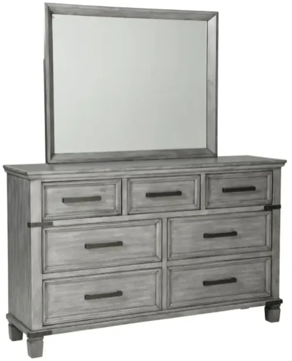 Signature Design by Ashley® Russelyn Light Weathered Gray Dresser and Mirror
