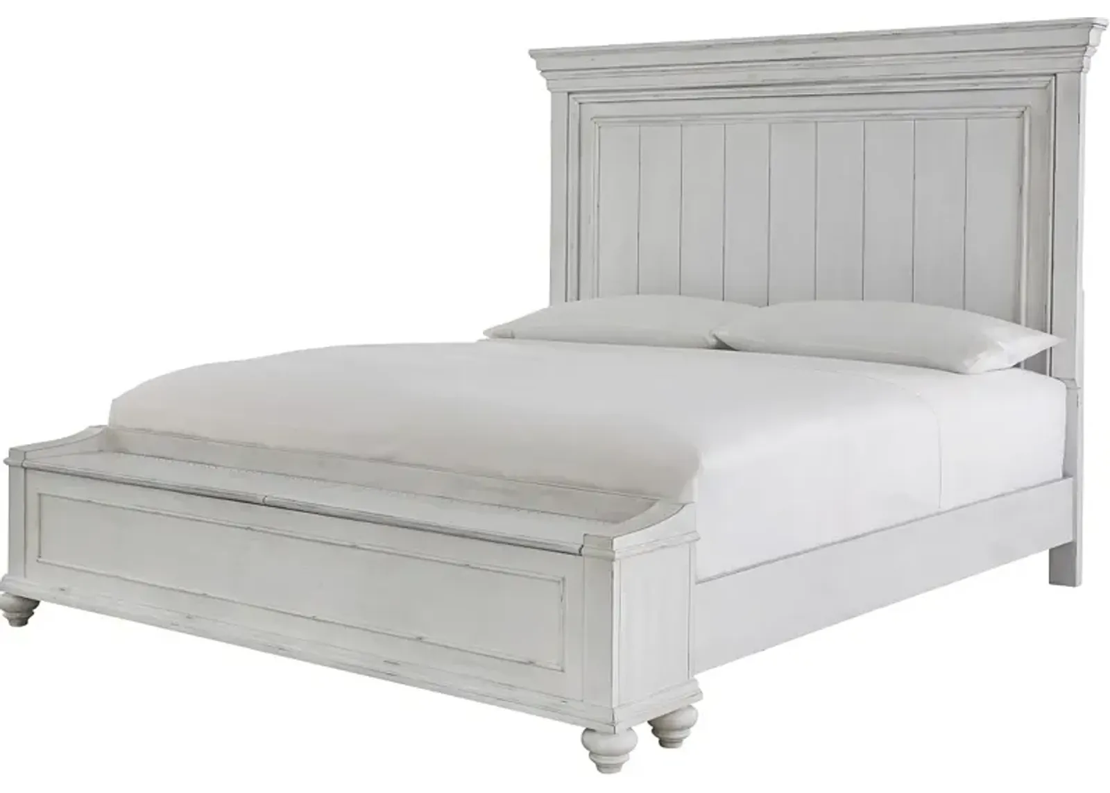 Benchcraft® Kanwyn Whitewash King Storage Panel Bed 