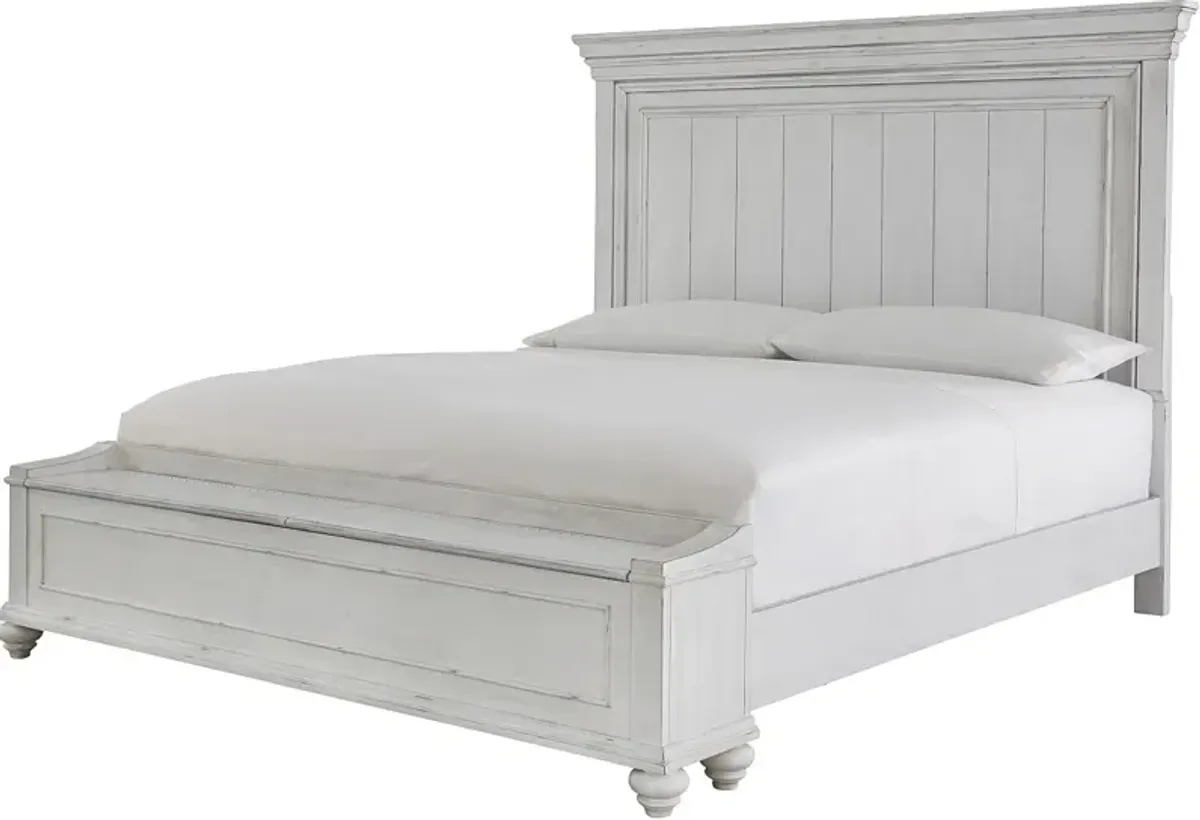 Benchcraft® Kanwyn Whitewash King Storage Panel Bed 